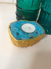 Load image into Gallery viewer, Agate Candle Holder Azure