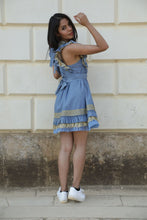 Load image into Gallery viewer, Boutique Dress Frenchi Denim Blue