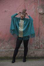 Load image into Gallery viewer, Boutique Poncho Cozmic Stars Mermaid