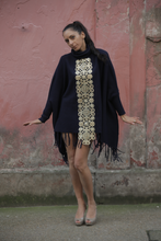Load image into Gallery viewer, Boutique Poncho Cozmic Stars Royal