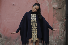Load image into Gallery viewer, Boutique Poncho Cozmic Stars Royal